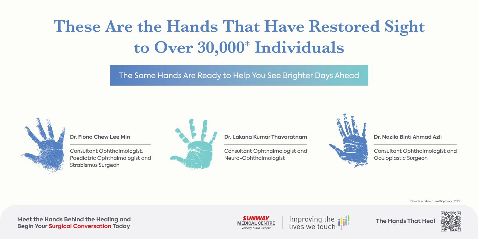 These are the hands that have restored sight to over 30,000* individuals