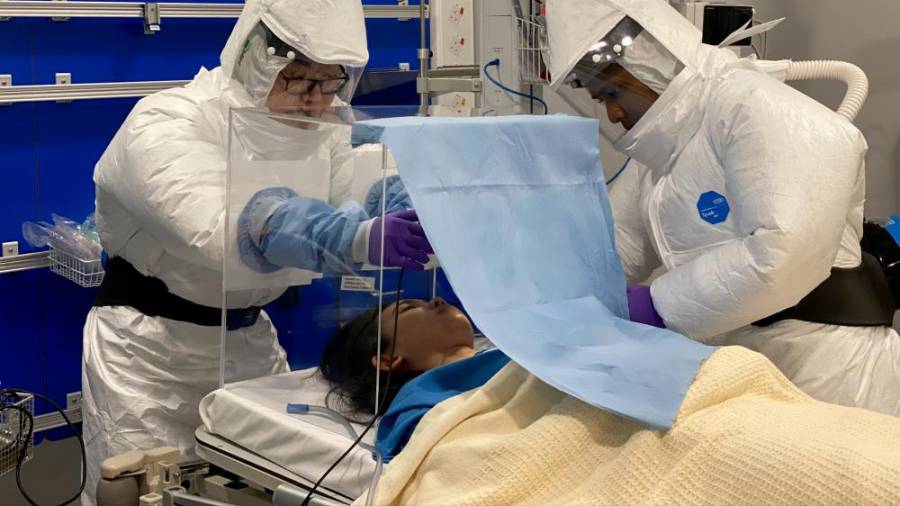 SMCV doctors and nurses have been trained to use their Personal Protective Equipment (PPE) with powered, air-purifying respirator (PAPR) during intubation procedures, to protect both the patient and the staff.