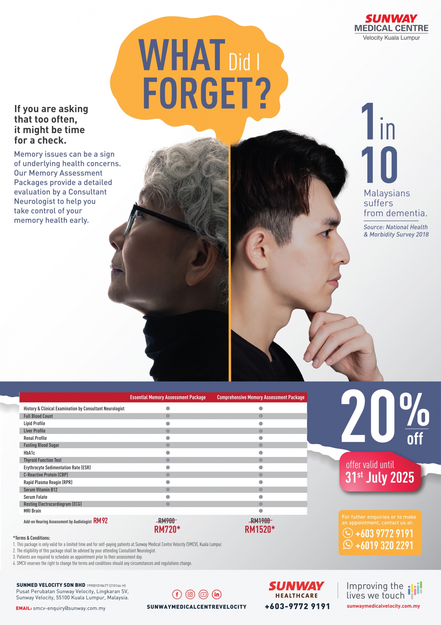 Memory Assessment Packages